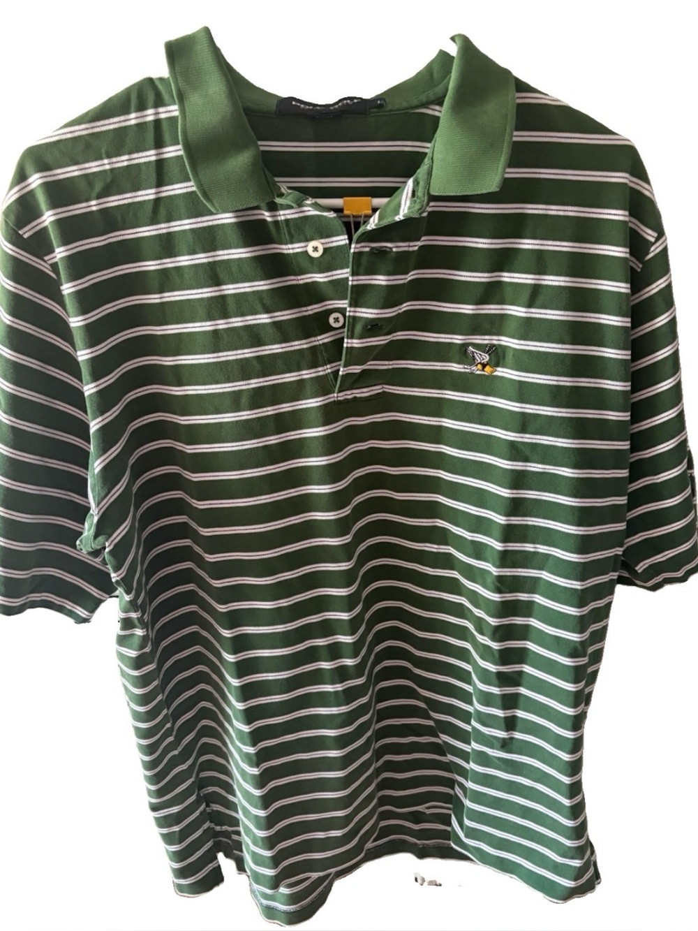 Polo Ralph Lauren Golf  Polo Shirt Mens Green & White Striped Large